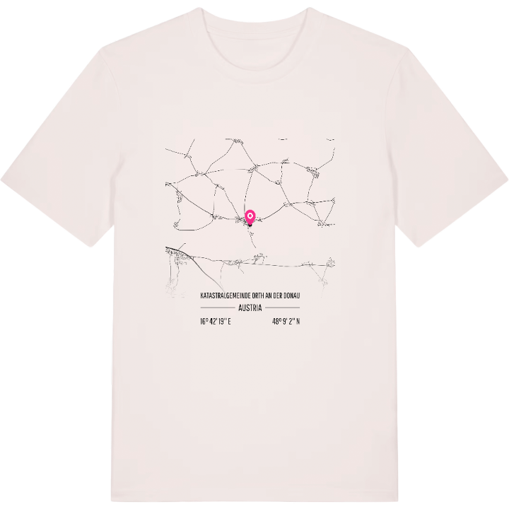 Katastralgemeinde Orth an der Donau kartta -t-paita – t-paita, PinShirt