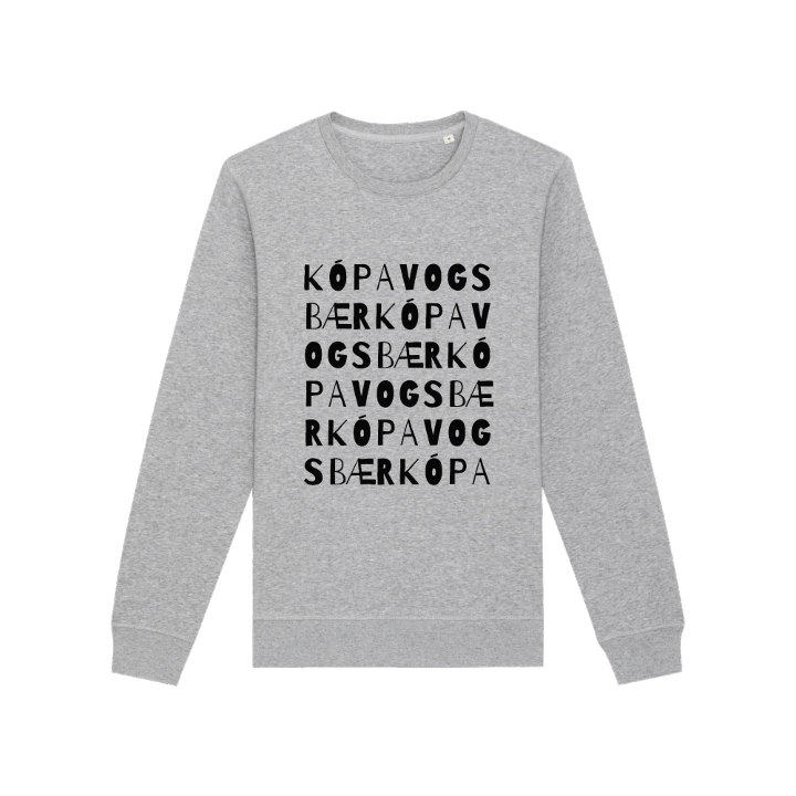 Kópavogsbær sanaleikki -collegepaita – collegepaita, PinShirt