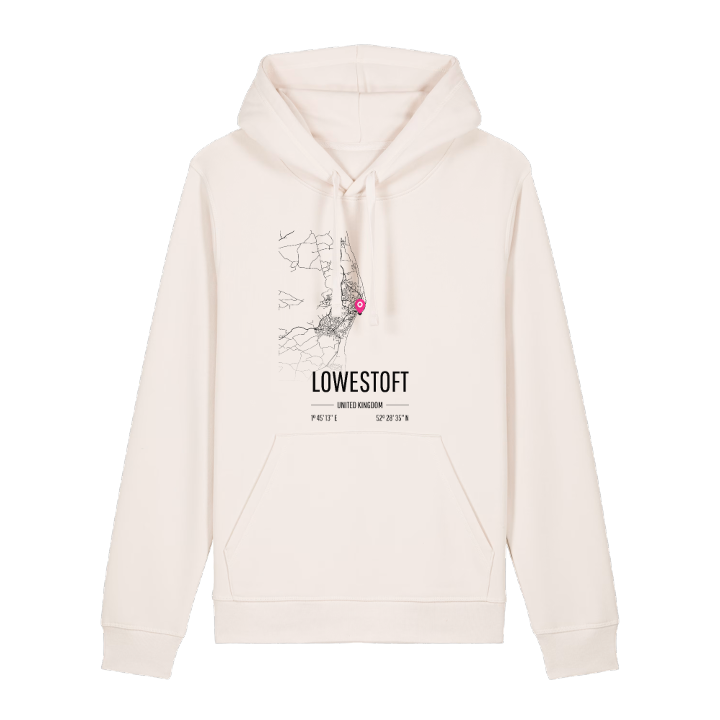 Lowestoft kartta -huppari – huppari, PinShirt
