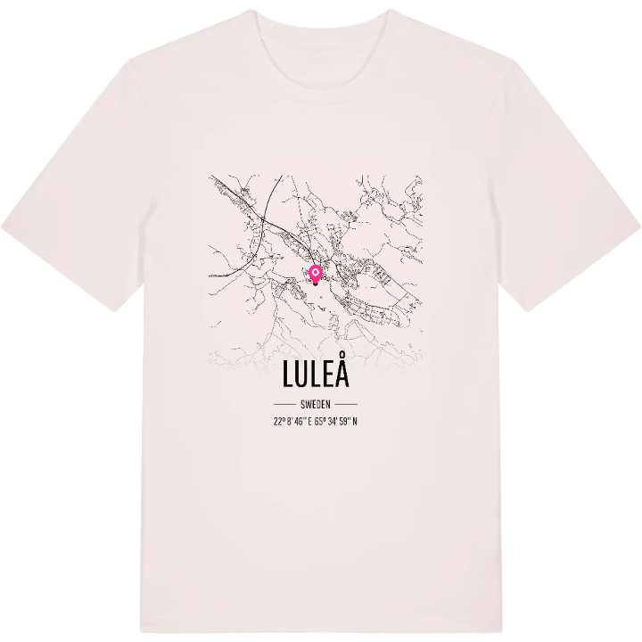 Luleå kartta -t-paita – t-paita, PinShirt