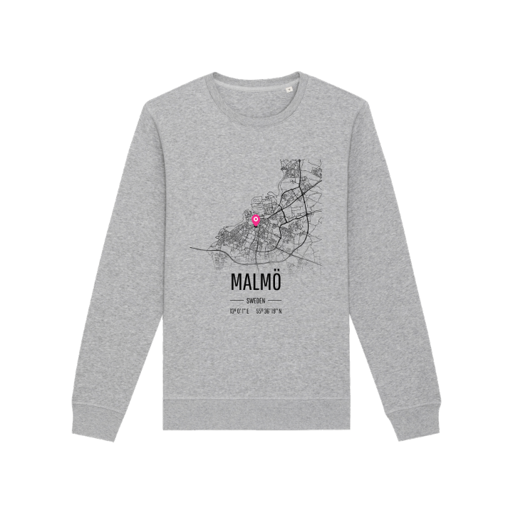 Malmö kartta -collegepaita – collegepaita, PinShirt