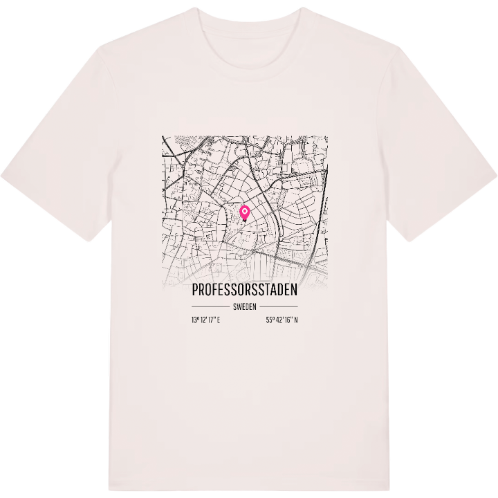 Professorsstaden kartta -t-paita – t-paita, PinShirt