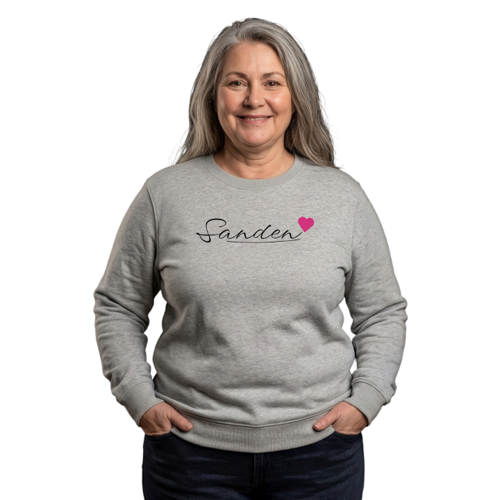 Sanden sydän -collegepaita – collegepaita, PinShirt
