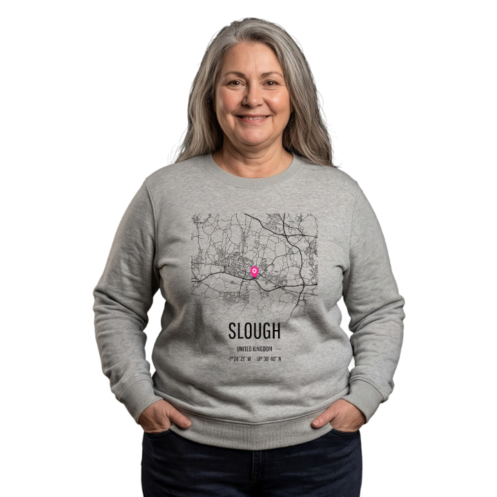 Slough kartta -collegepaita – collegepaita, PinShirt