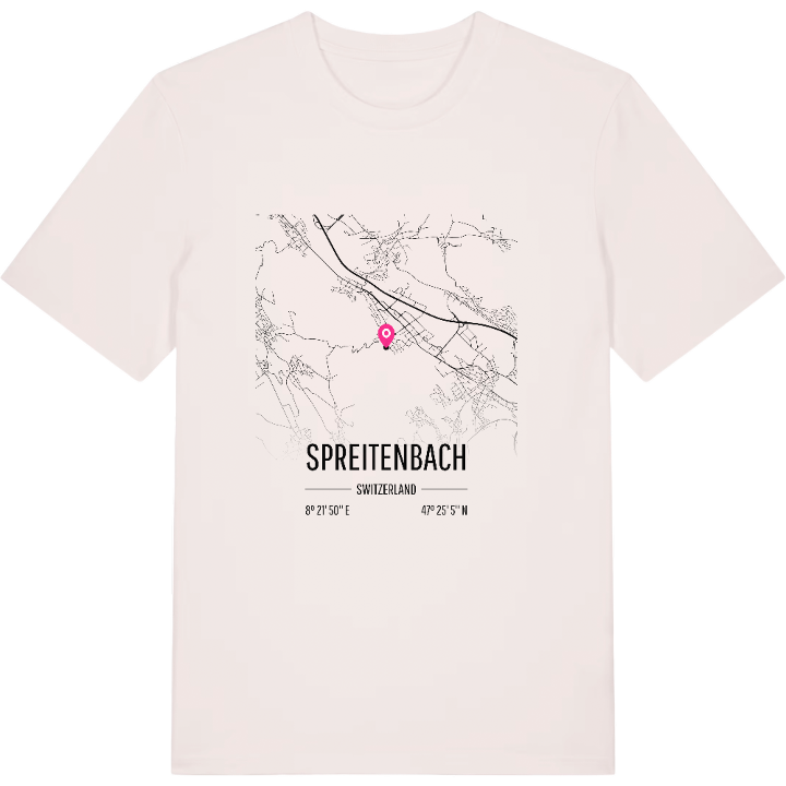 Spreitenbach kartta -t-paita – t-paita, PinShirt