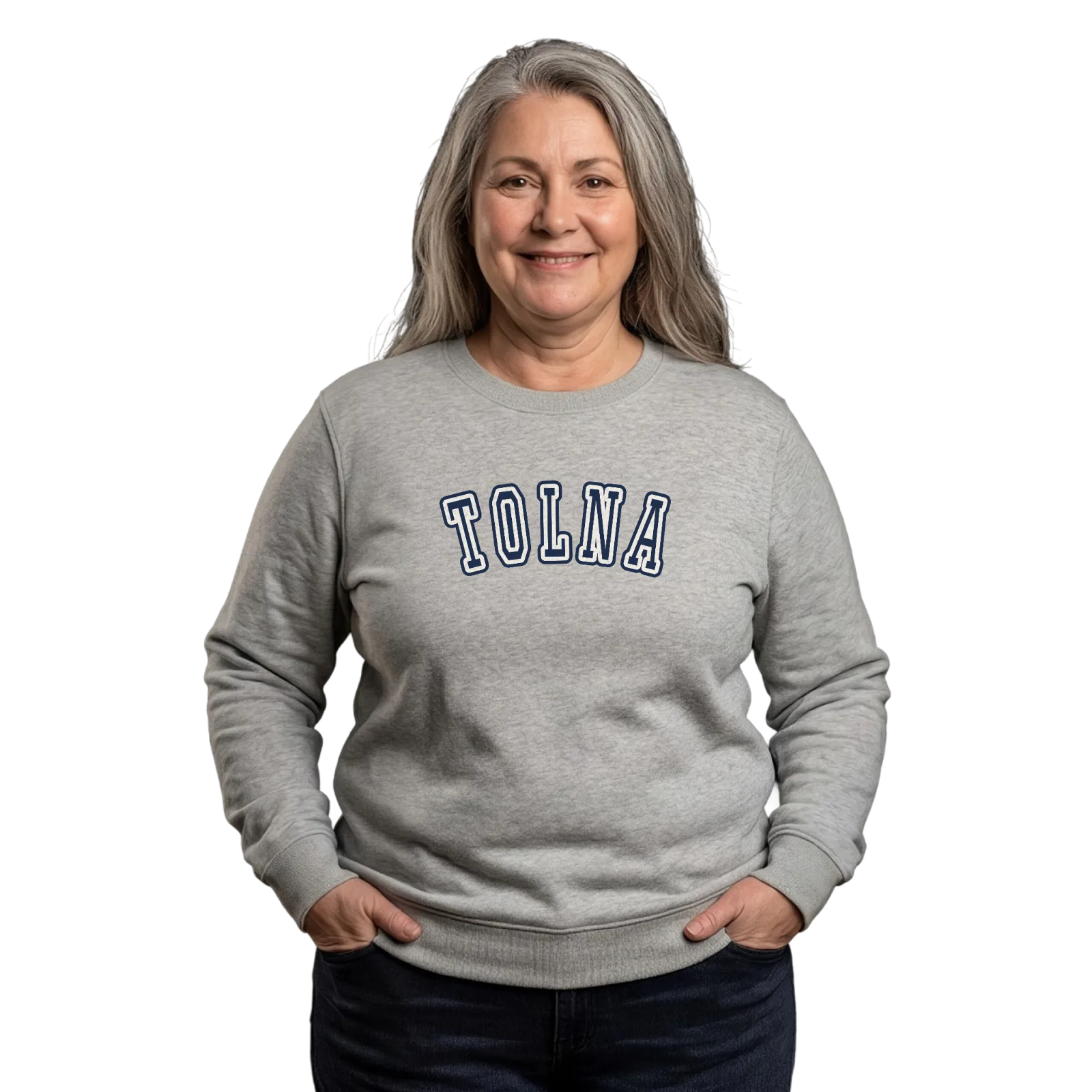 Tolna college -collegepaita – Heather Grey, käytössä