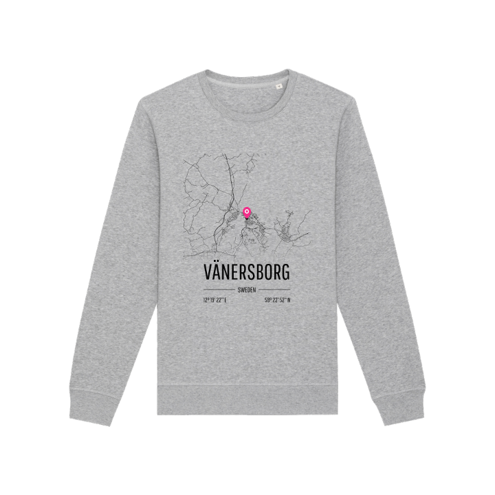 Vänersborg kartta -collegepaita – collegepaita, PinShirt