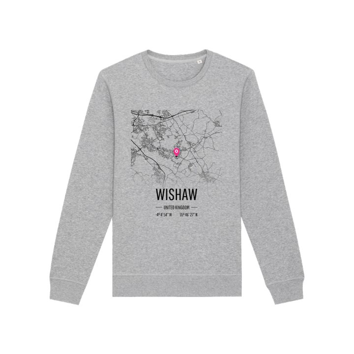 Wishaw kartta -collegepaita – collegepaita, PinShirt