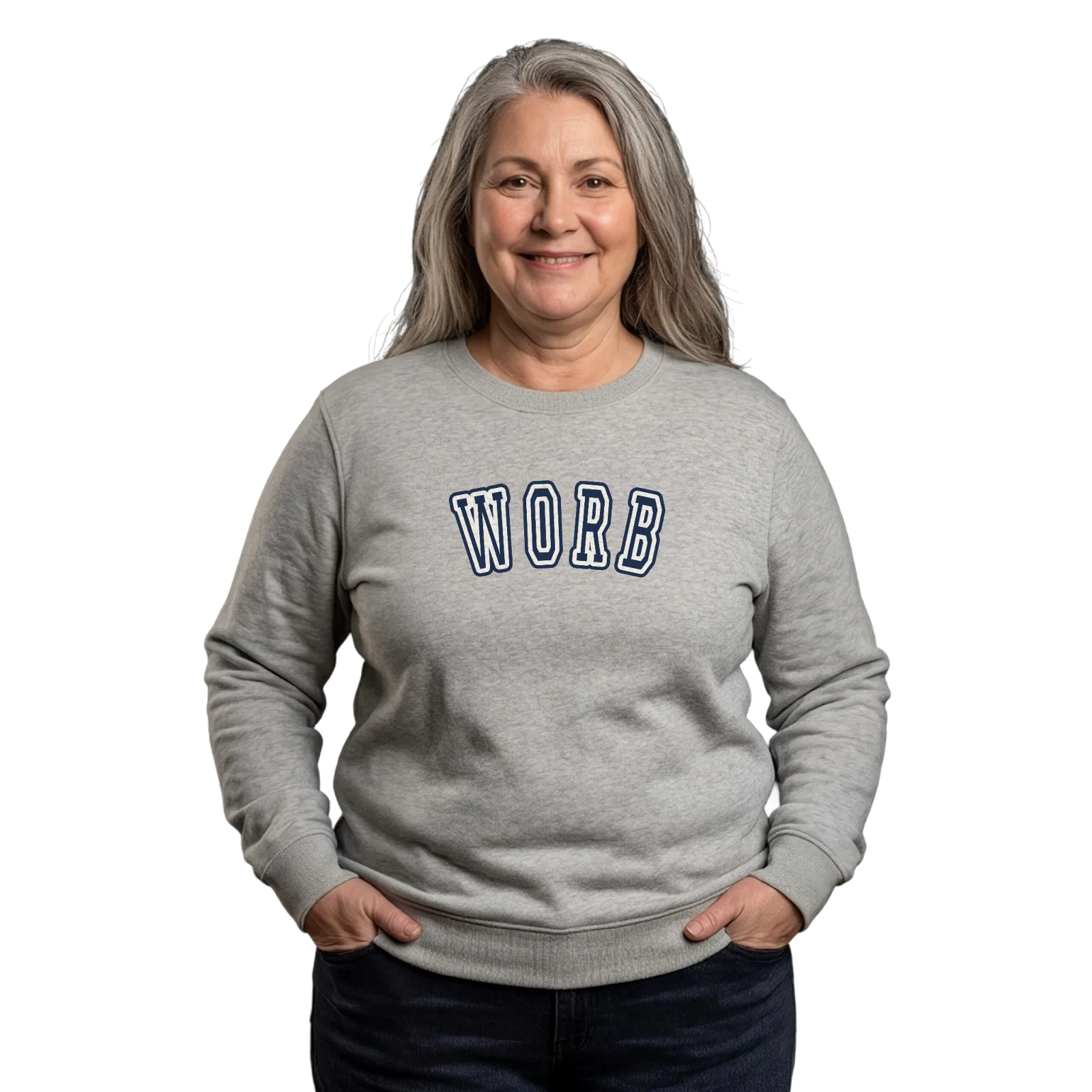 Worb college -collegepaita – Heather Grey, käytössä