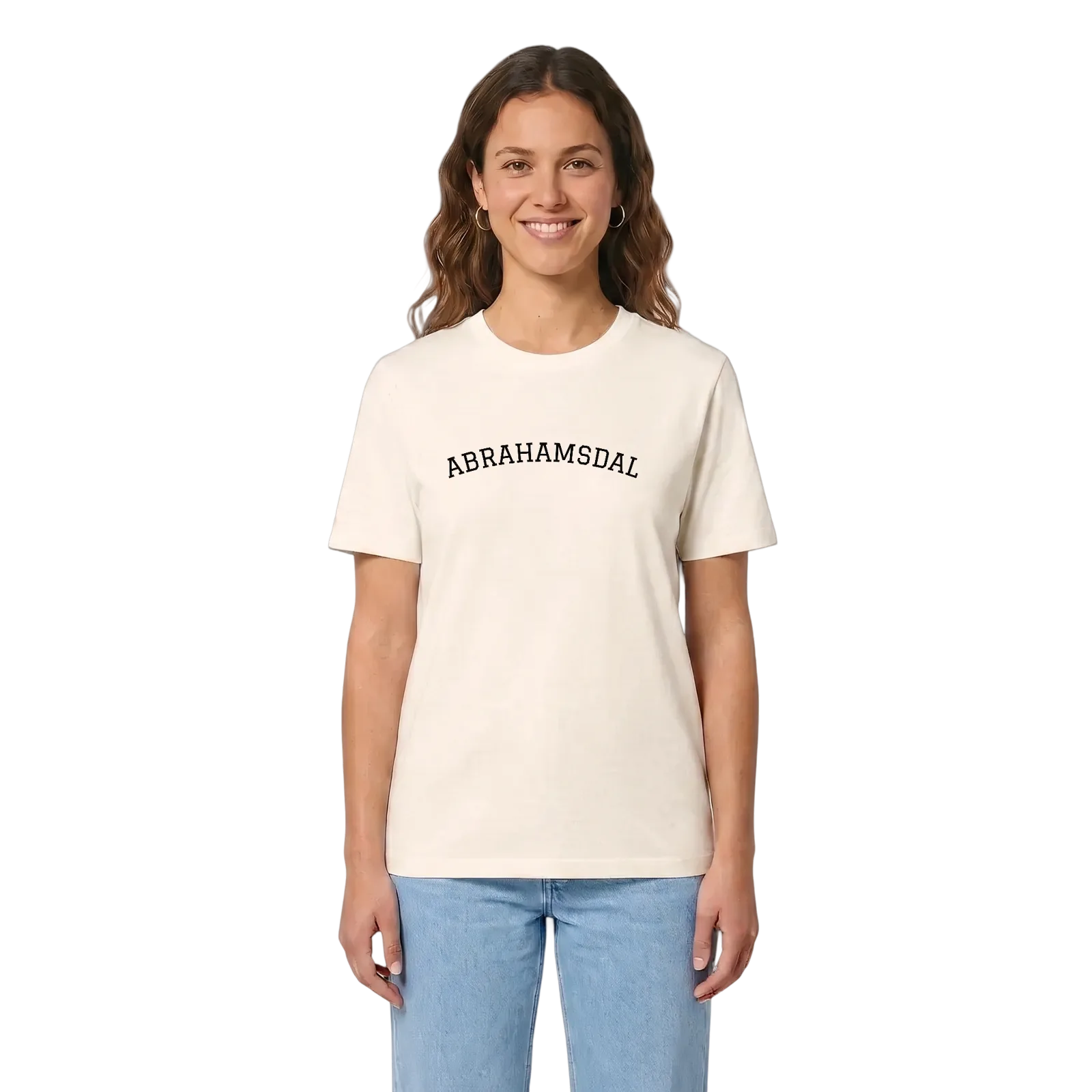 Abrahamsdal böjd t-shirt – Vintage White, i miljö