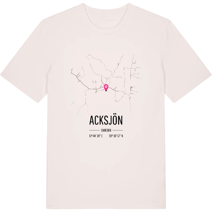 Acksjön karta t-shirt – t-shirt från PinShirt