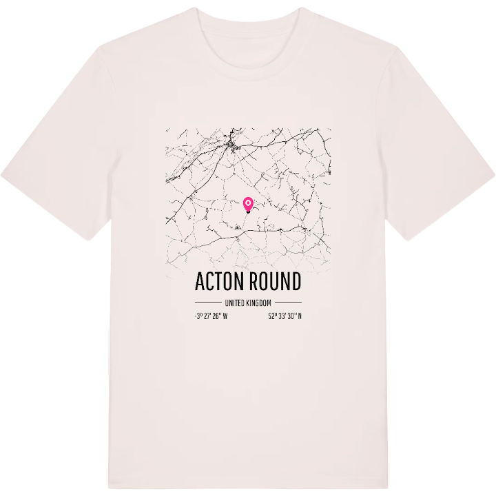 Acton Round karta t-shirt – t-shirt från PinShirt