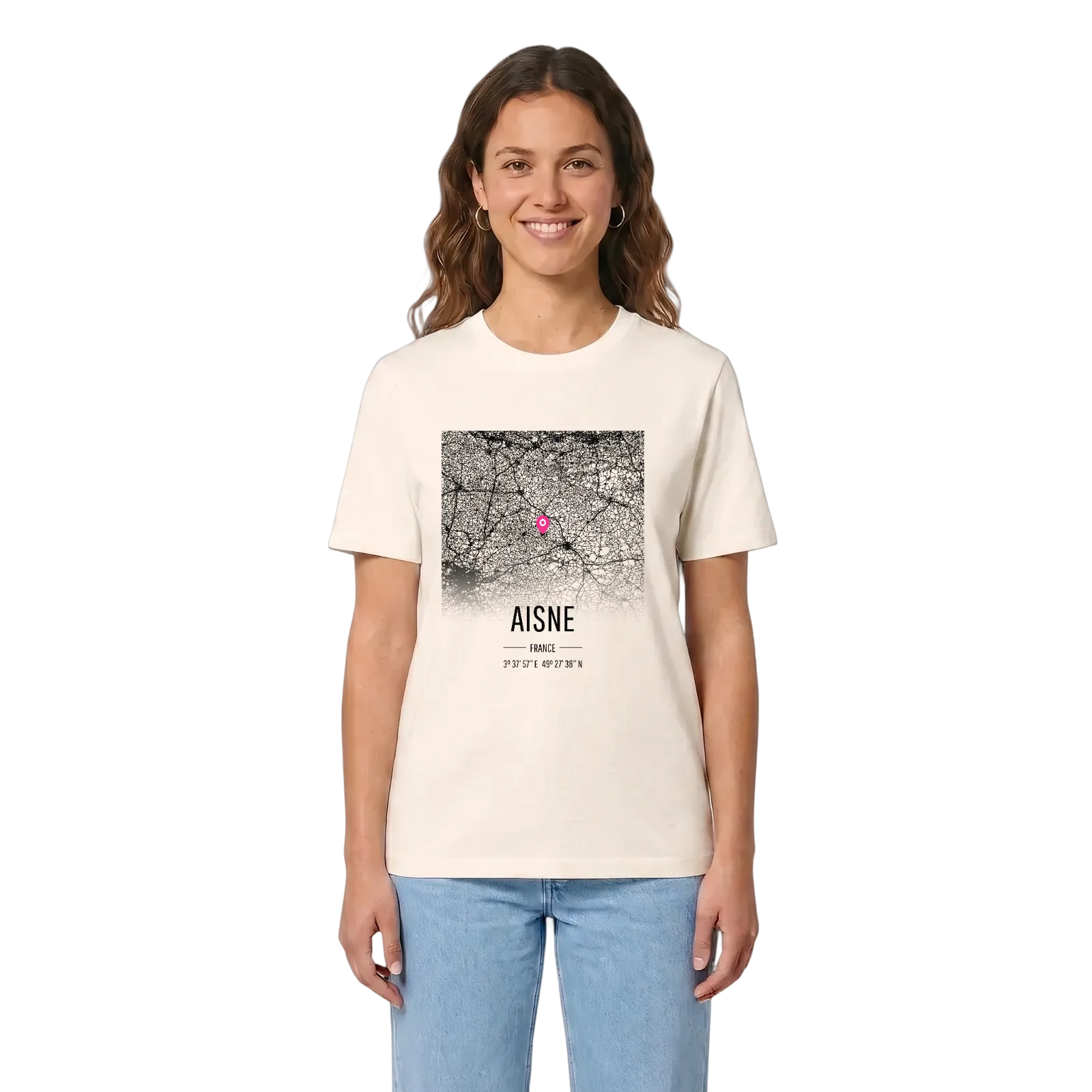 Aisne karta t-shirt – Vintage White, i miljö