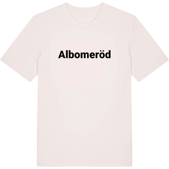 Albomeröd fetstil t-shirt – t-shirt från PinShirt