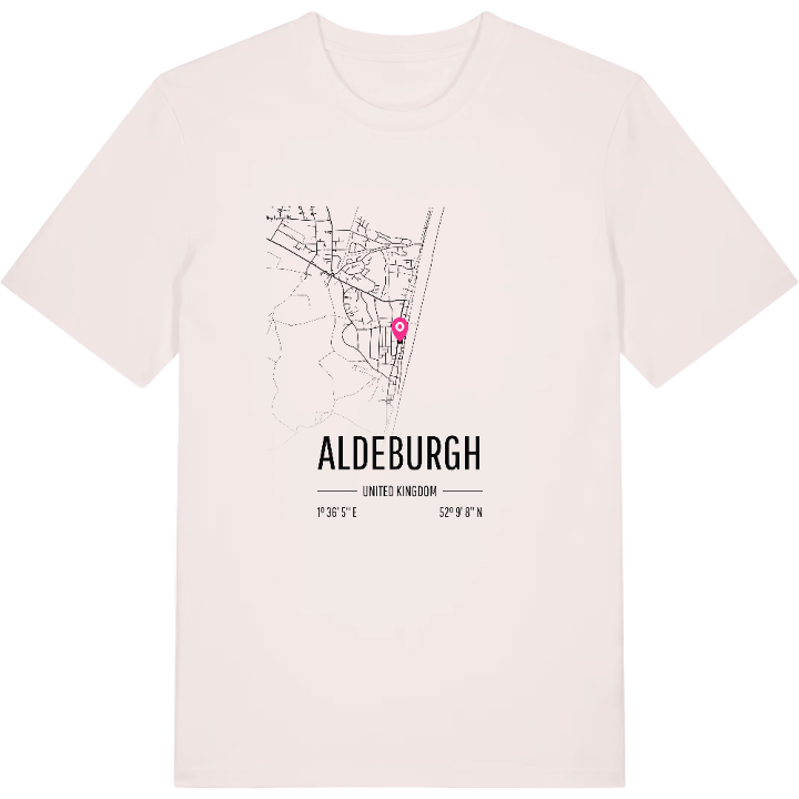 Aldeburgh karta t-shirt – t-shirt från PinShirt