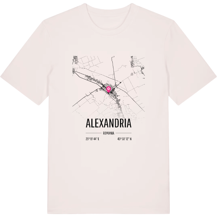 Alexandria karta t-shirt – t-shirt från PinShirt