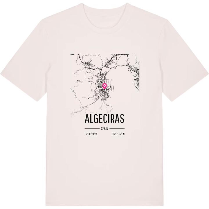 Algeciras karta t-shirt – t-shirt från PinShirt