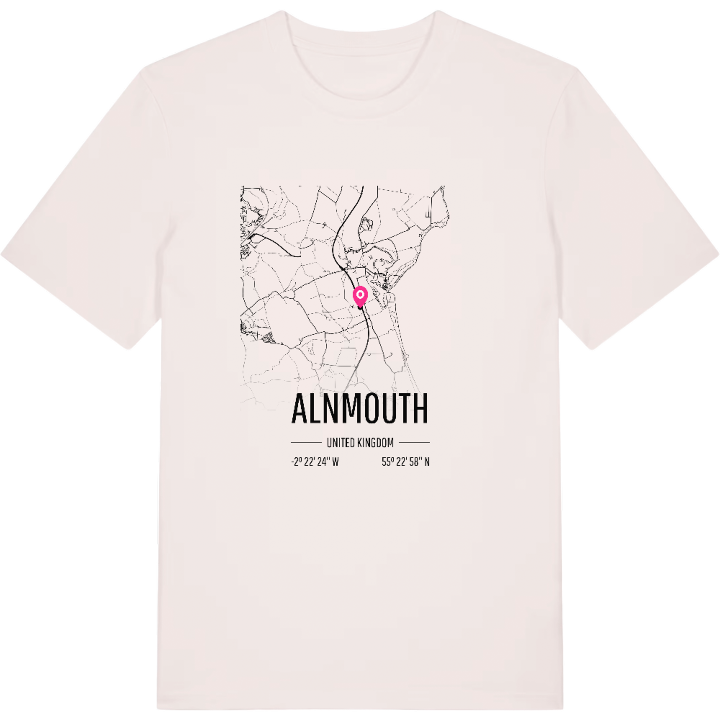 Alnmouth karta t-shirt – t-shirt från PinShirt