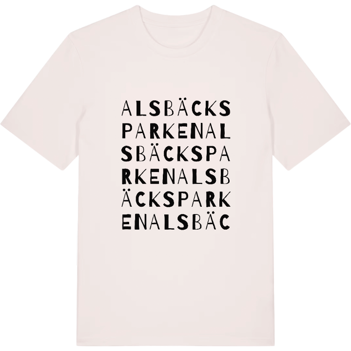 Alsbäcksparken ordlek t-shirt – t-shirt från PinShirt