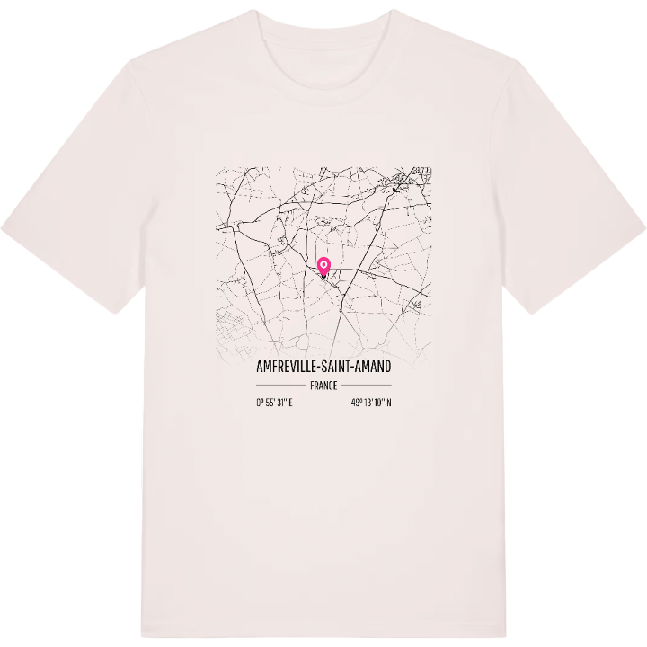 Amfreville-Saint-Amand karta t-shirt – t-shirt från PinShirt