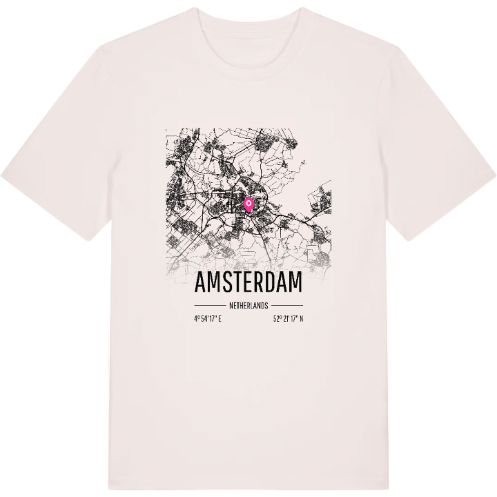 Amsterdam karta t-shirt – t-shirt från PinShirt