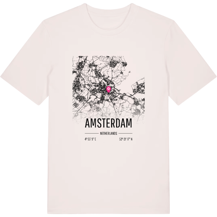 Amsterdam karta t-shirt – t-shirt från PinShirt
