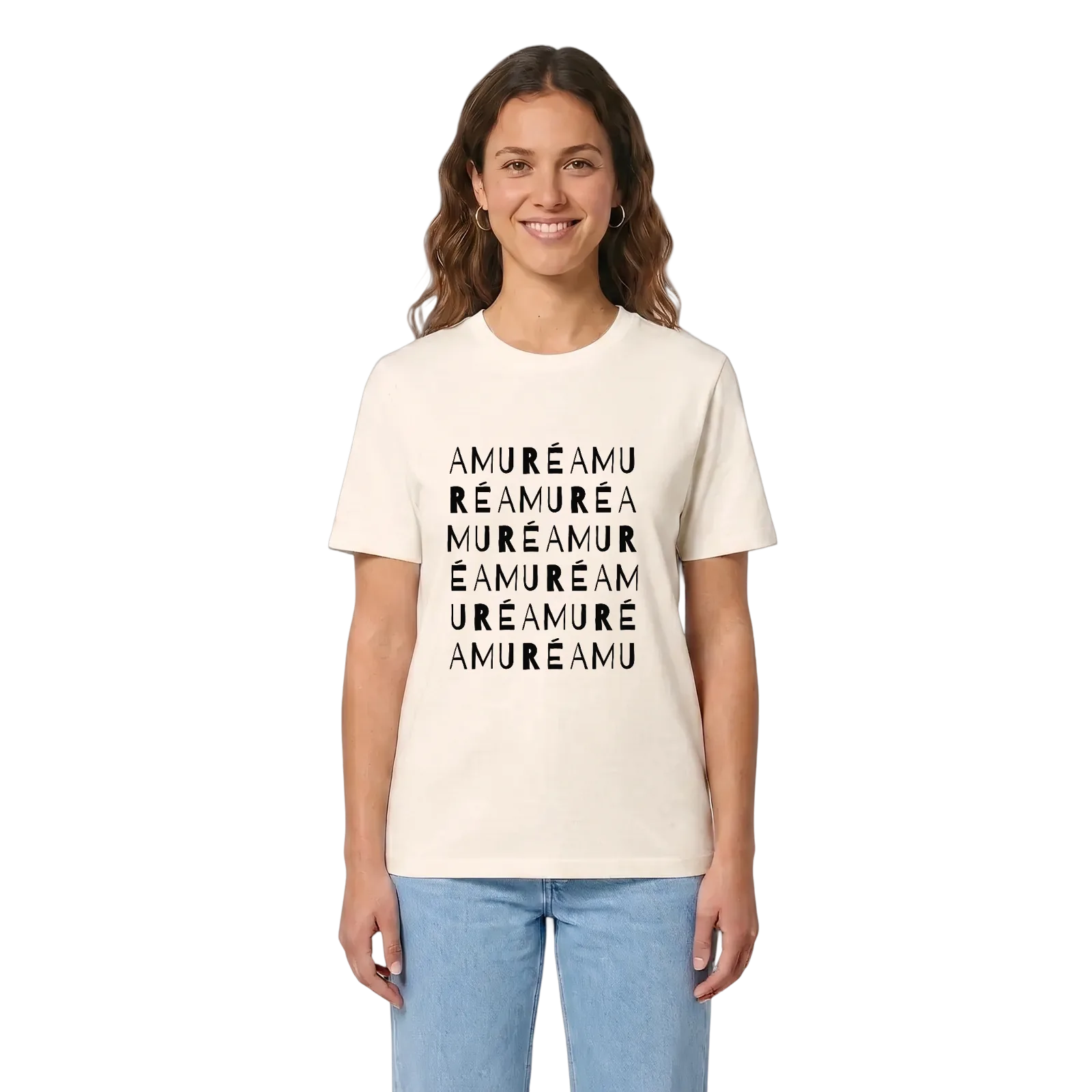 Amuré ordlek t-shirt – Vintage White, i miljö