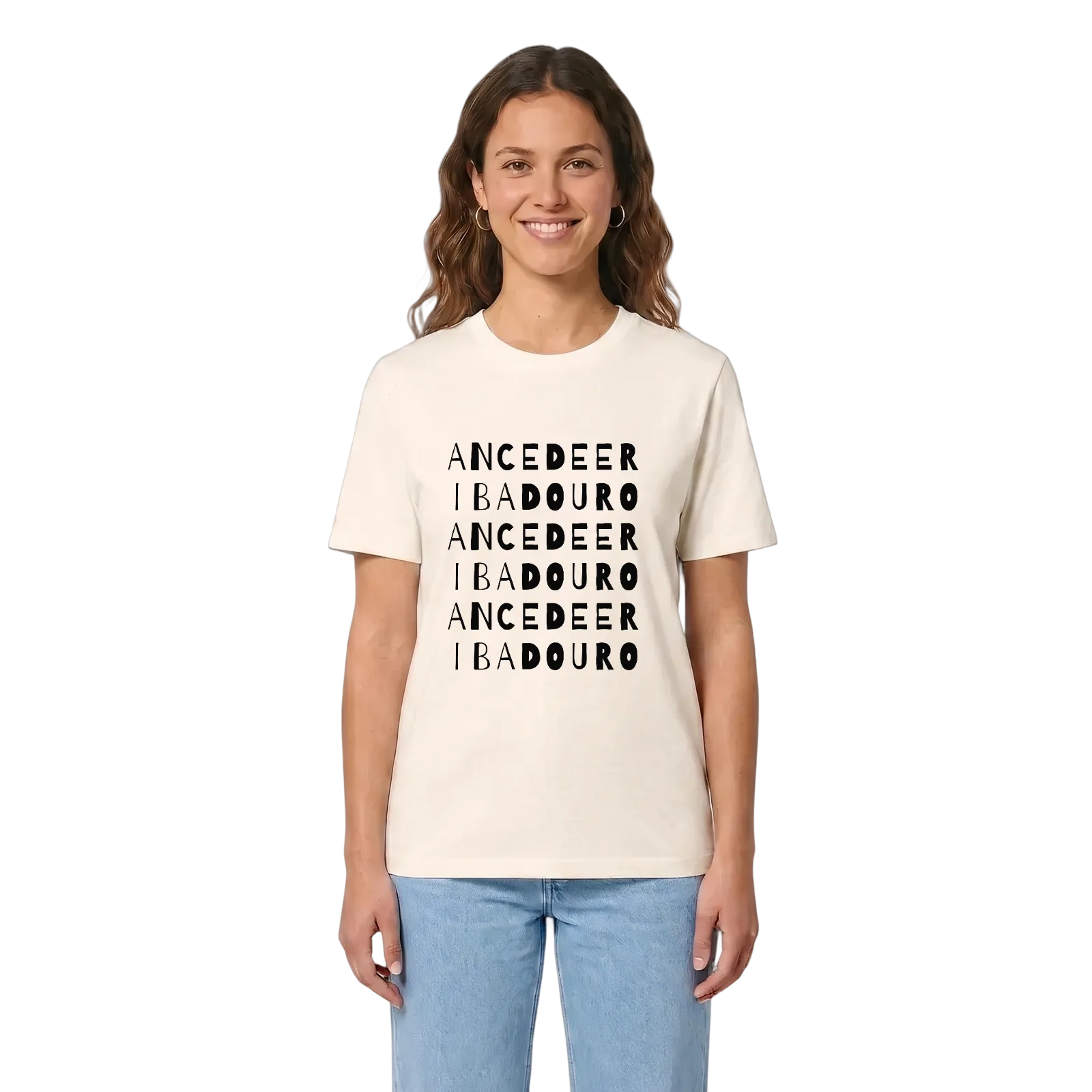 Ancede e Ribadouro ordlek t-shirt – Vintage White, i miljö
