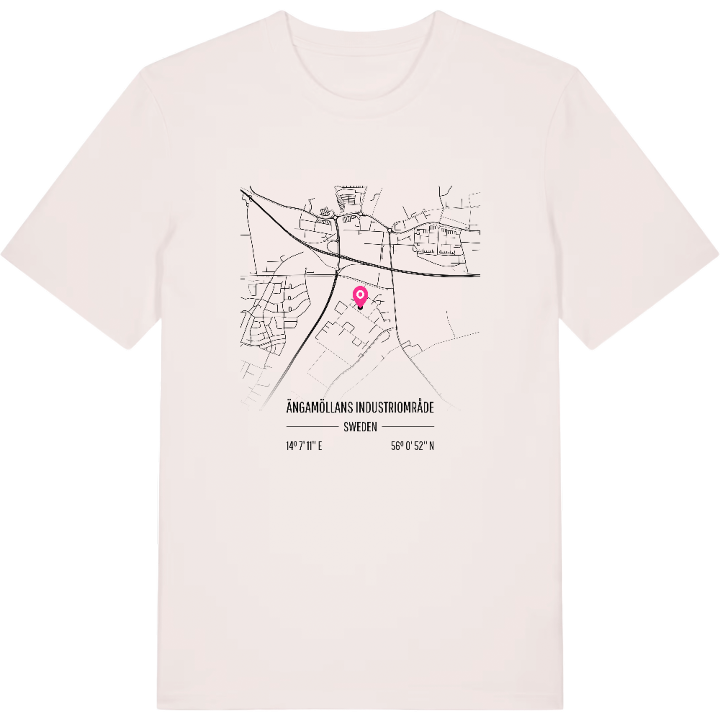 Ängamöllans industriområde karta t-shirt – t-shirt från PinShirt