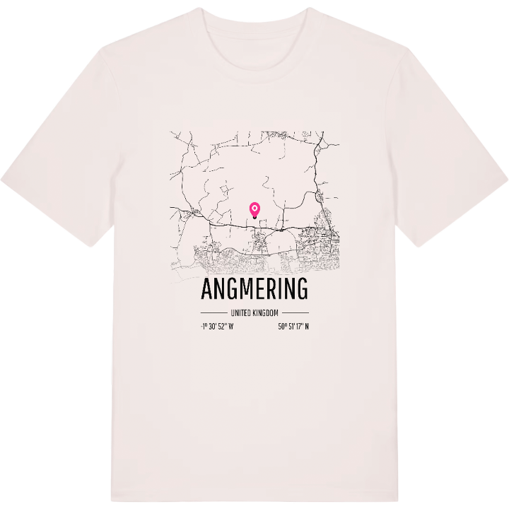 Angmering karta t-shirt – t-shirt från PinShirt