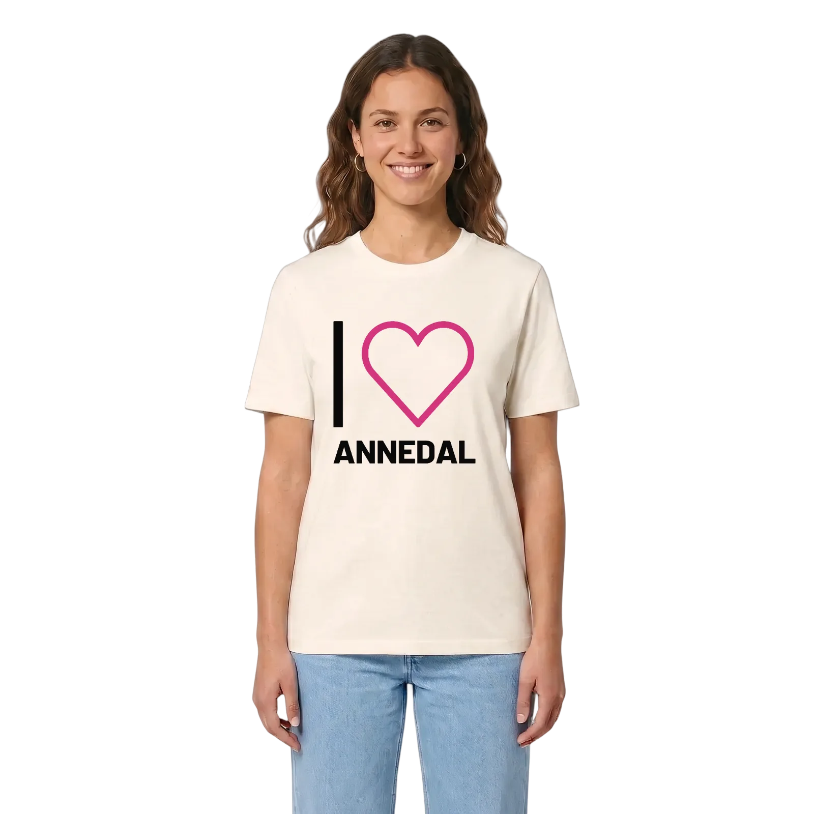 Jag älskar Annedal t-shirt stort tryck – Vintage White, i miljö