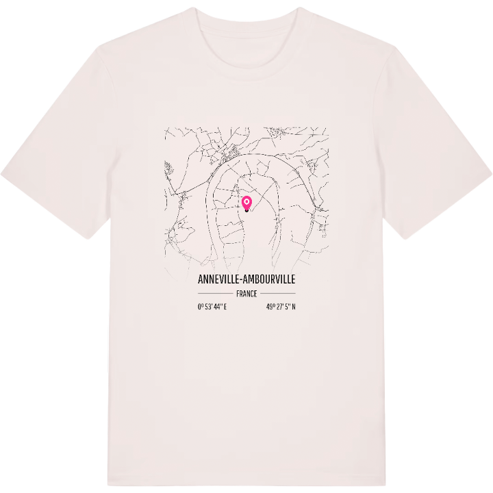 Anneville-Ambourville karta t-shirt – t-shirt från PinShirt