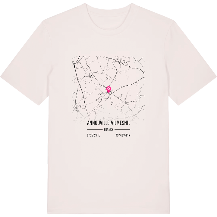 Annouville-Vilmesnil karta t-shirt – t-shirt från PinShirt