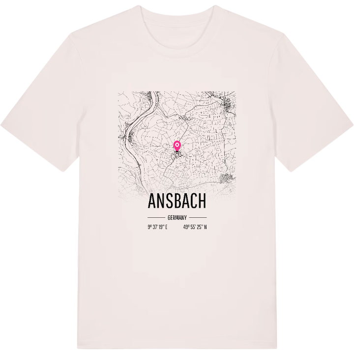 Ansbach karta t-shirt – t-shirt från PinShirt