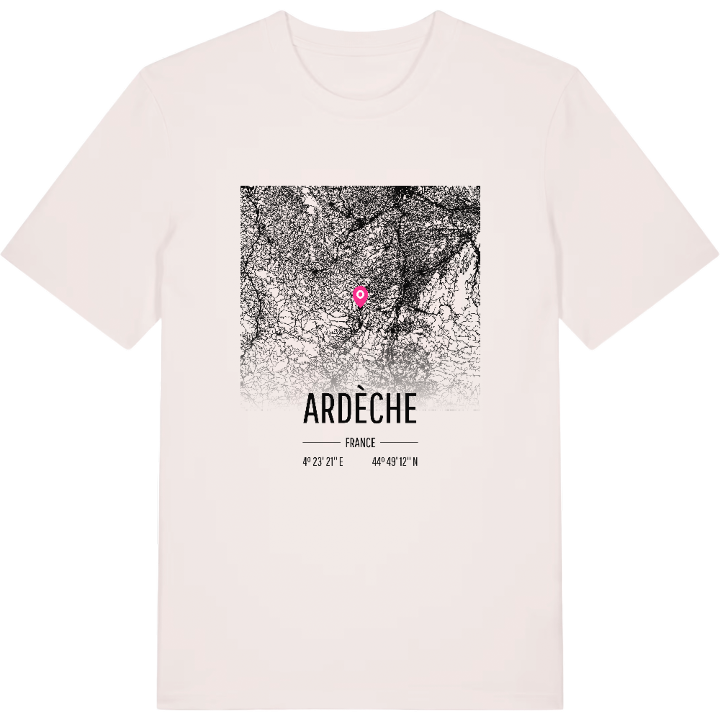 Ardèche karta t-shirt – t-shirt från PinShirt