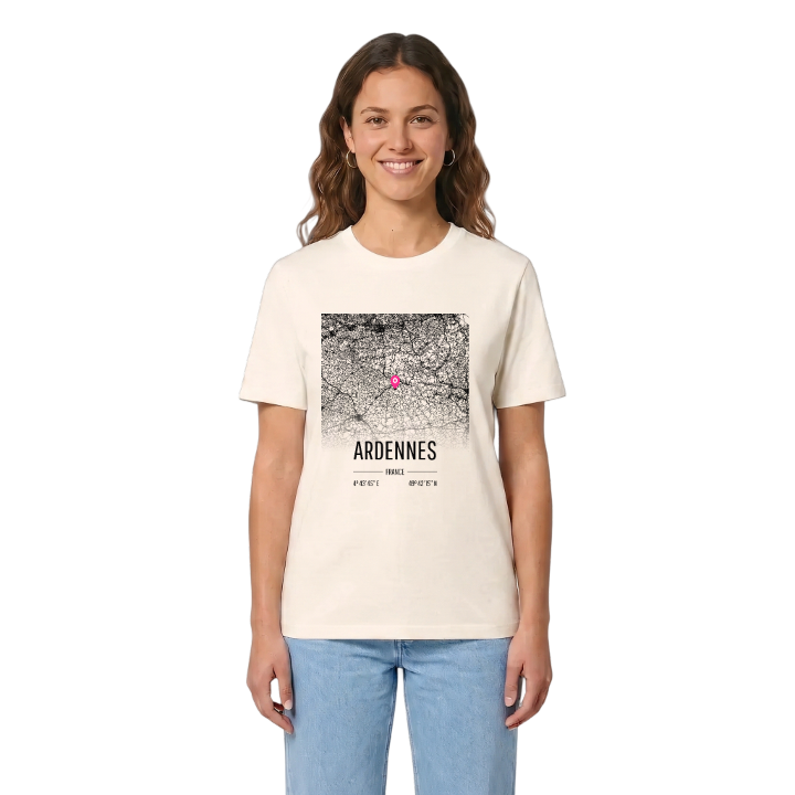Ardennes karta t-shirt – t-shirt från PinShirt