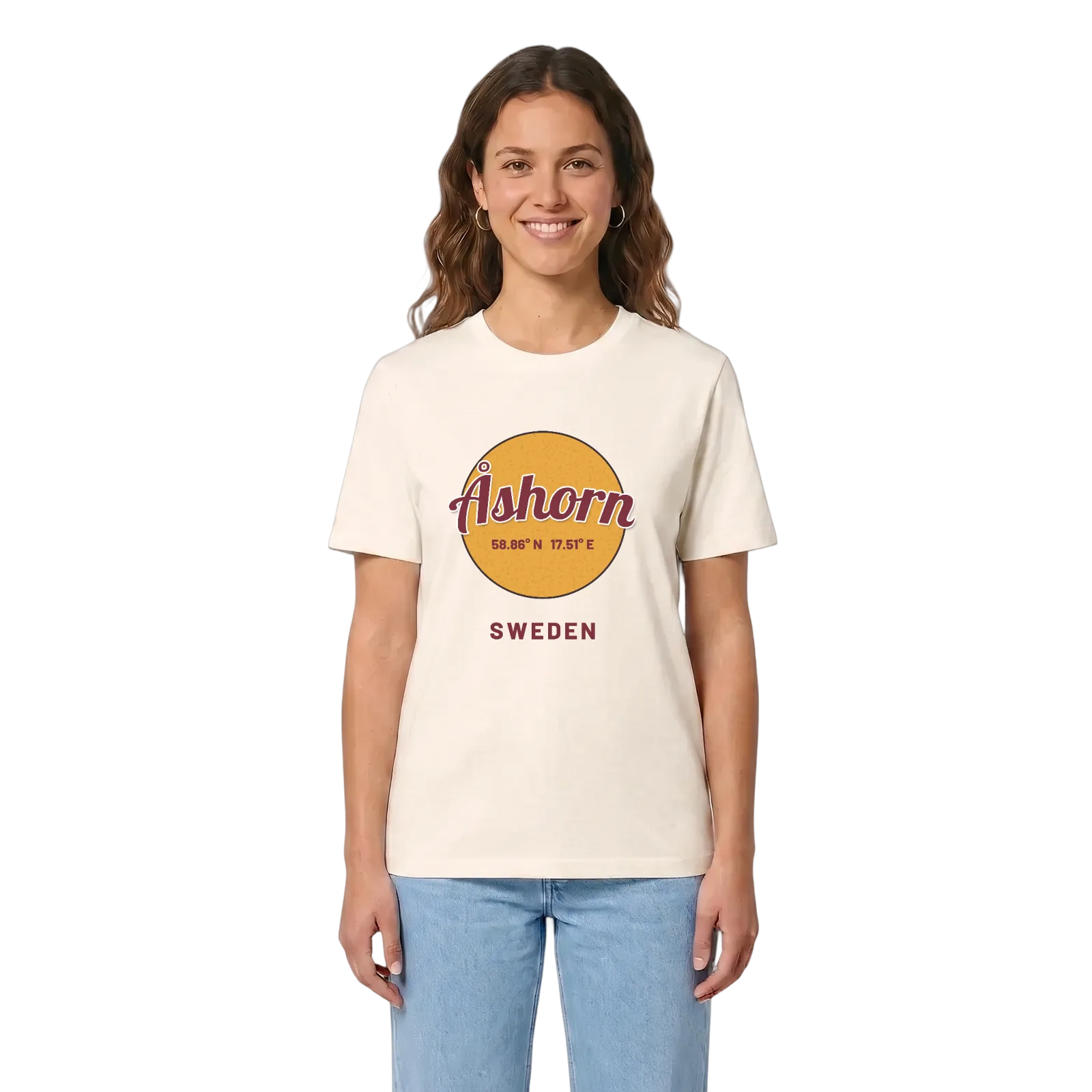 Åshorn cirkel t-shirt – Vintage White, i miljö