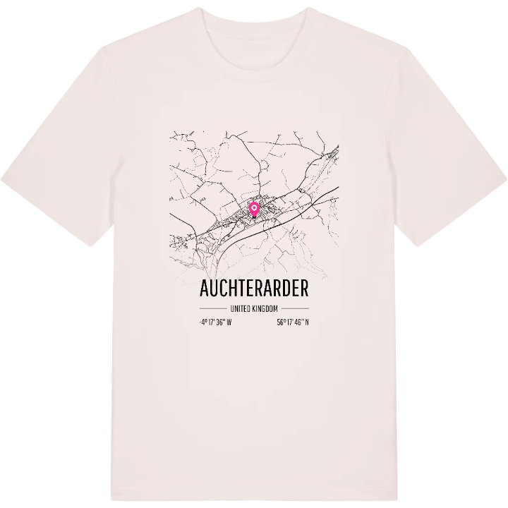 Auchterarder karta t-shirt – t-shirt från PinShirt