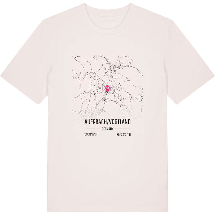 Auerbach/Vogtland karta t-shirt – t-shirt från PinShirt