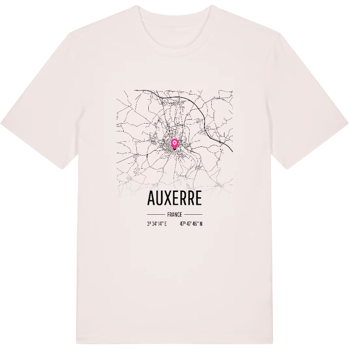 Auxerre karta t-shirt – t-shirt från PinShirt
