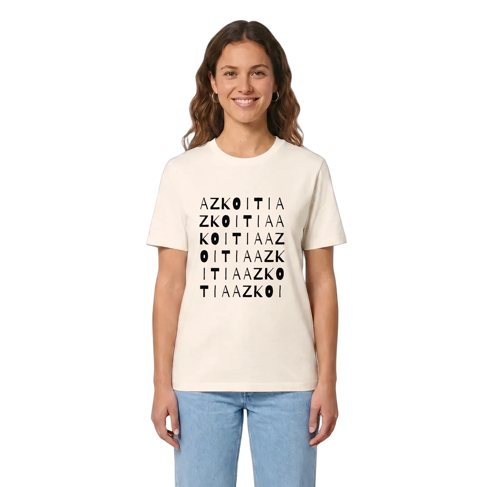 Azkoitia ordlek t-shirt – Vintage White, i miljö