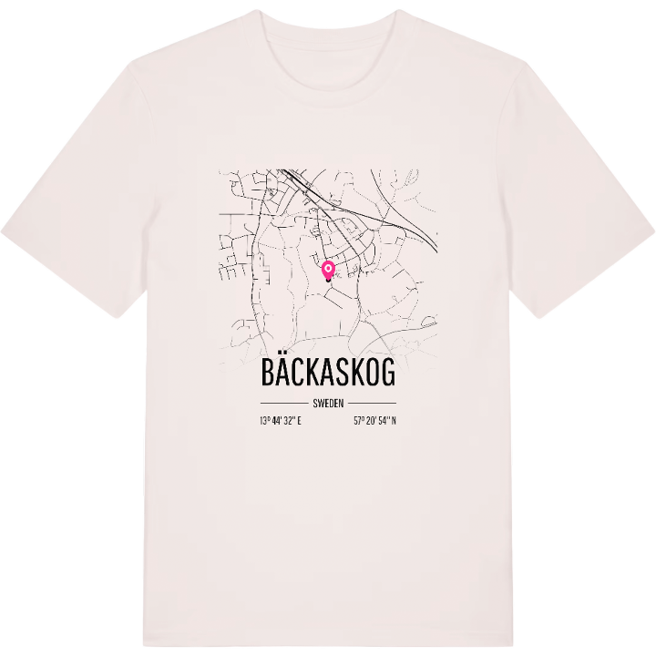 Bäckaskog karta t-shirt – t-shirt från PinShirt