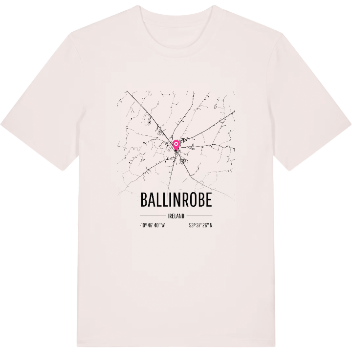 Ballinrobe karta t-shirt – t-shirt från PinShirt