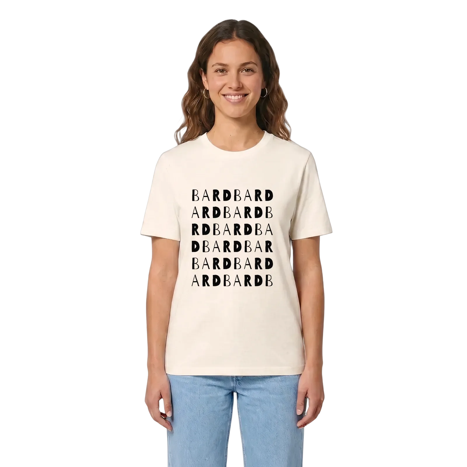 Bard ordlek t-shirt – Vintage White, i miljö
