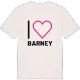 Jag älskar Barney t-shirt stort tryck