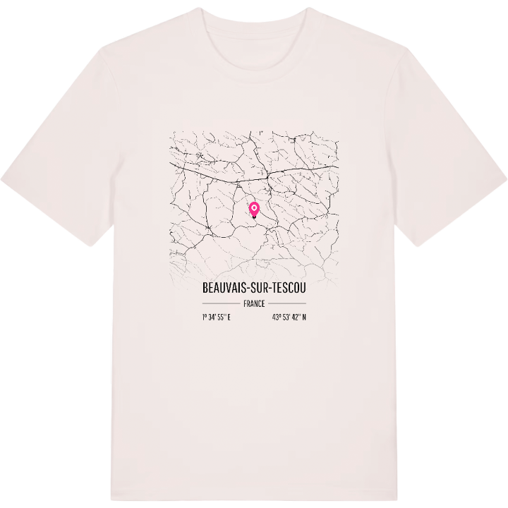 Beauvais-sur-Tescou karta t-shirt – t-shirt från PinShirt