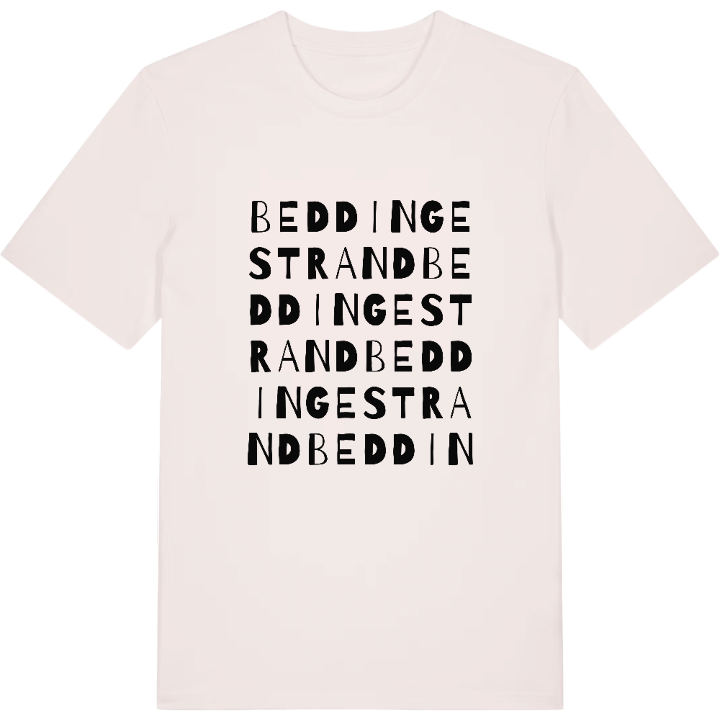 Beddingestrand ordlek t-shirt – t-shirt från PinShirt