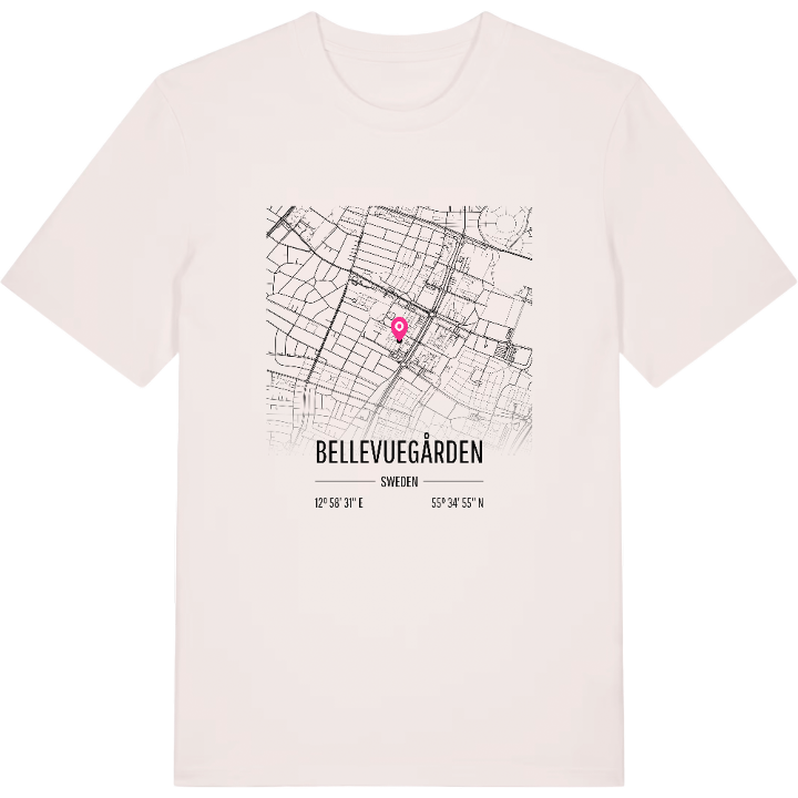 Bellevuegården karta t-shirt – t-shirt från PinShirt