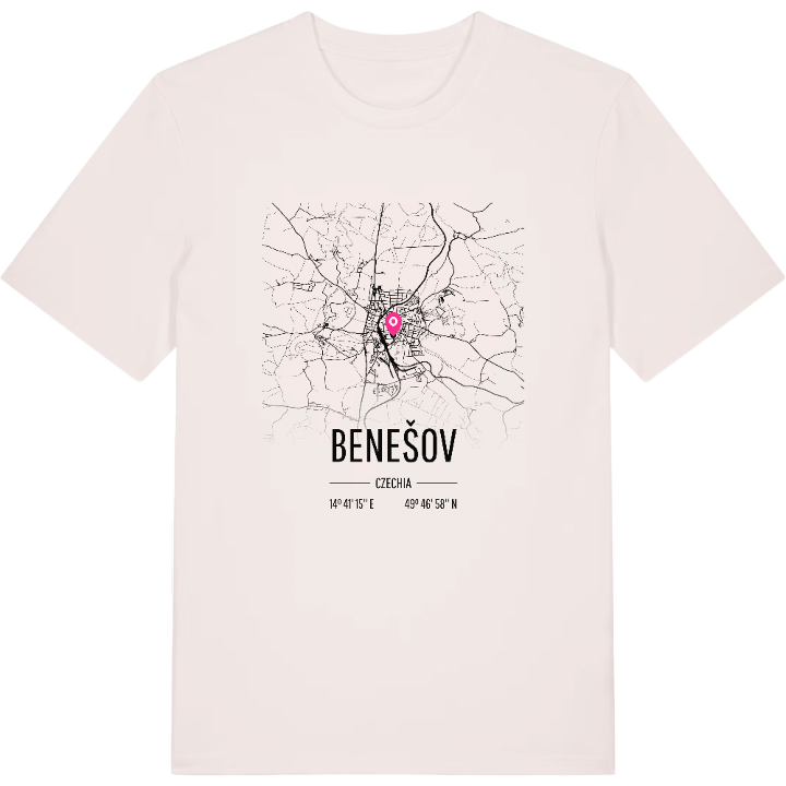 Benešov karta t-shirt – t-shirt från PinShirt