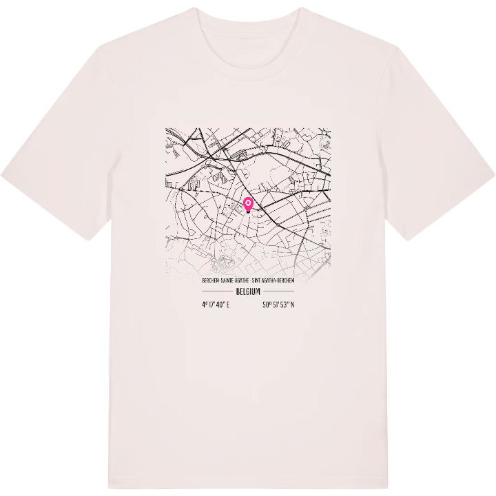 Berchem-Sainte-Agathe - Sint-Agatha-Berchem karta t-shirt – t-shirt från PinShirt